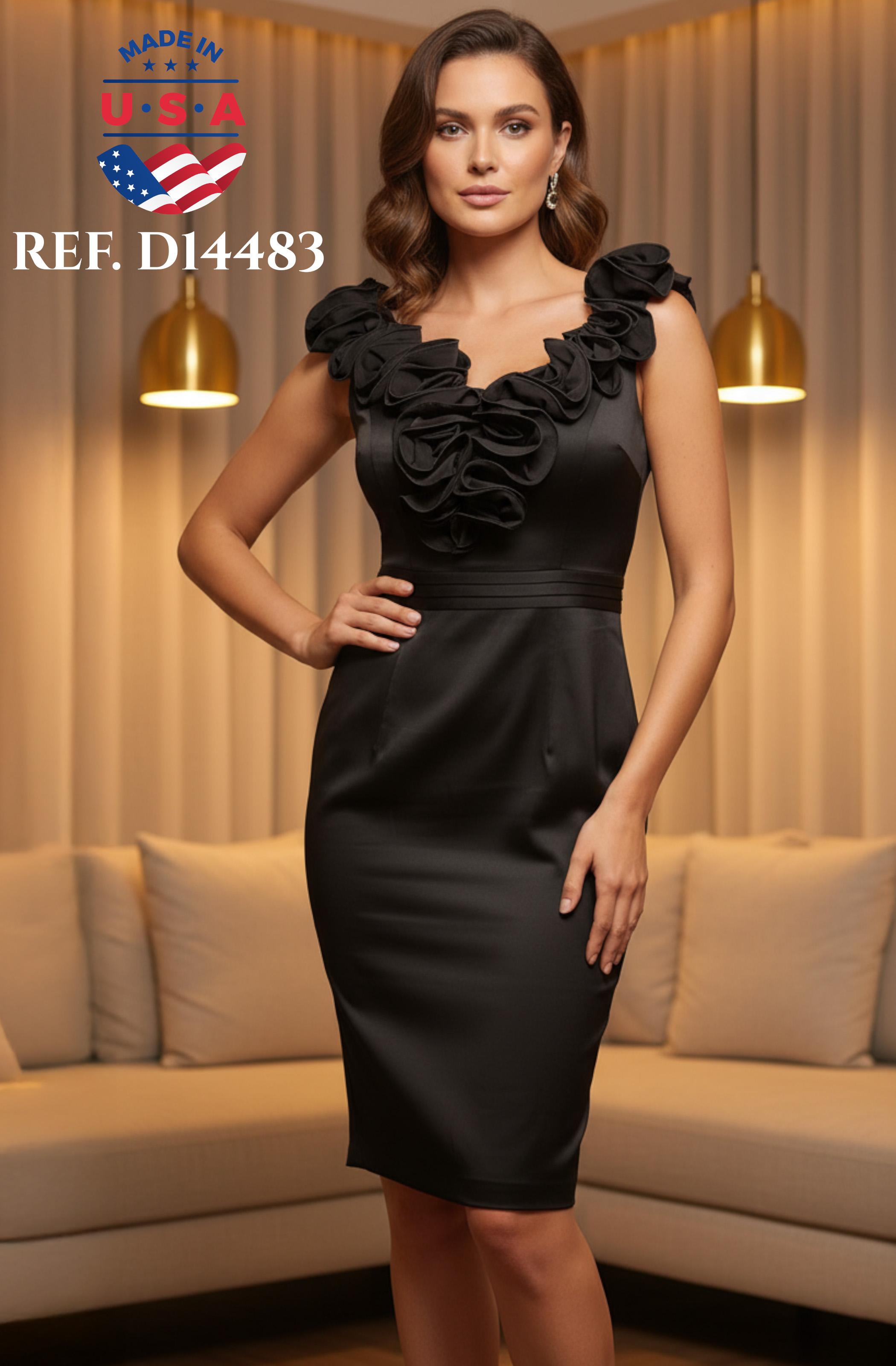 Vestido De Fiesta con Decorado Hermoso en Pecho y escote, Diseño exclusivo